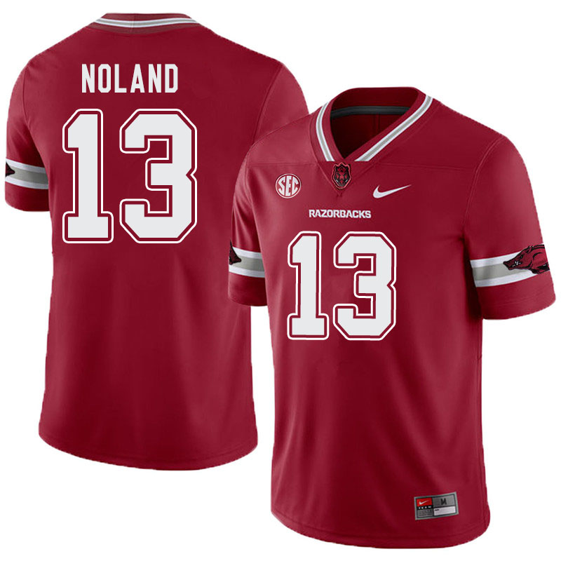 Men #13 Connor Noland Arkansas Razorbacks College Football Alternate Jerseys-Cardinal